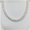 Image 3 : 9-9.5mm Akoya Pink Overtones Round Pearl Necklace with Gold Clasp