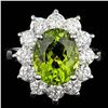 Image 1 : 14k Gold 4.00ct Tourmaline 1.80ct Diamond Ring