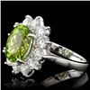 Image 2 : 14k Gold 4.00ct Tourmaline 1.80ct Diamond Ring