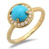 Image 1 : 1.14ct Turquoise 14 K Yellow  Gold Ring