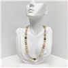 Image 1 : 8-10mm South Sea White and Gold and Tahitian Near-Round Pearl Necklace with Gold Clasp