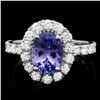 18k Gold 2.5ct Sapphire 3.20ct Diamond Mens Ring