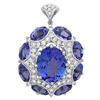 7.47ct Tanzanite 14 K White Gold Pendant