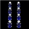14k Gold 6.50ct Sapphire 0.30ct Diamond Earrings