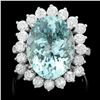 14k Gold 7.50ct Aquamarine 1.60ct Diamond Ring