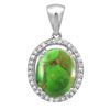 2.8ct Copper Turquoise 14 K White Gold Pendant