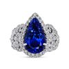 6.38ct Neon Blue Tanzanite 18K White Gold Ring