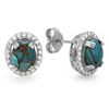 1.89ct Copper Turquoise 14 K White Gold Earrings