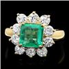 Image 1 : 14k Gold 2.00ct Emerald 1.60ct Diamond Ring