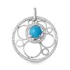 Image 1 : 2.82ct Turquoise 14 K White Gold Pendant