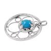 Image 2 : 2.82ct Turquoise 14 K White Gold Pendant