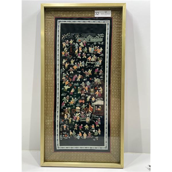 Framed Asian Fabric Art