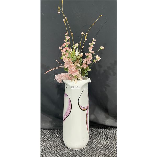 Large Decorative Vase And Faux Plants