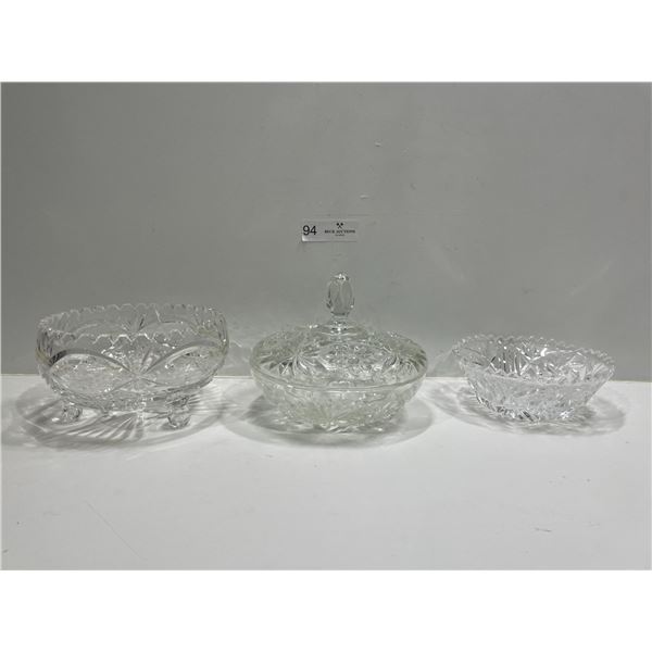 3 Decorative Cut Crystal Bpwls