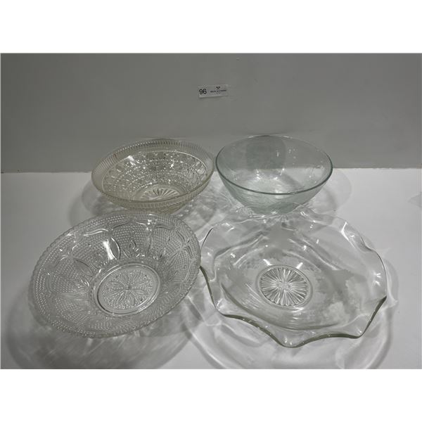 4 Glass Kitchen Fruit Bowls
