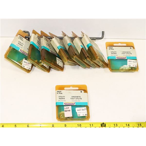 X9 (4PCS) UTILITY HOOKS ZINK PLATED