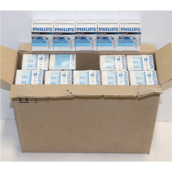 BOX OF SEVERAL PHILIPS LONG LIFE HALOGEN MRI6 50W