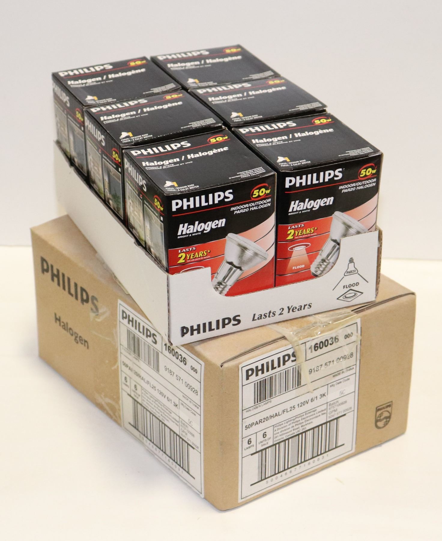 Halogan Box (X2 BOXES) X6 HALOGEN 50W PHILIPS LIGHTBULBS