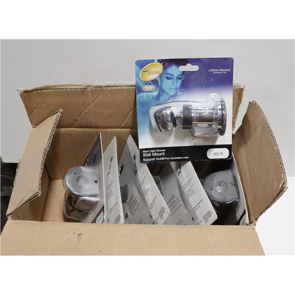 BOX OF MULTIPLE HAND HELD SHOWER WALL MOUNT