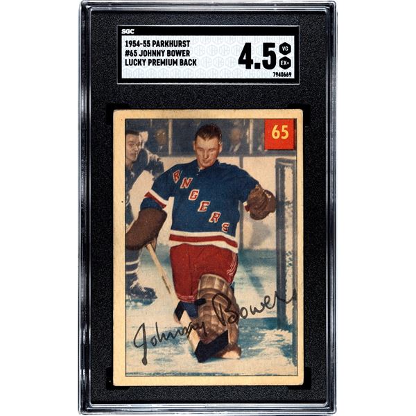 1954-55 Parkhurst #65 Johnny Bower RC (SGC 4.5)