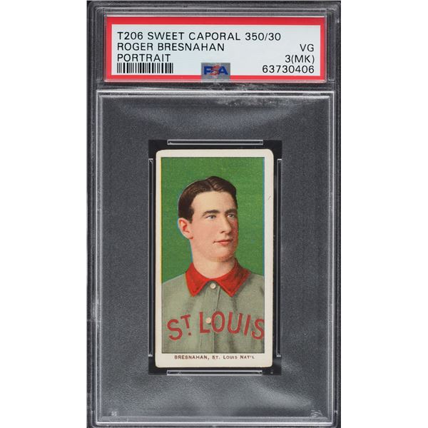 1909-11 T206 #51 Roger Bresnahan (PSA 3)