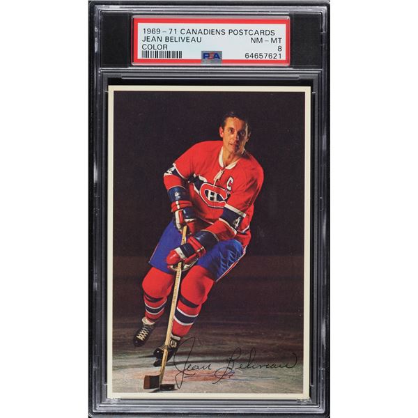 1969-71 Canadiens Postcards Jean Beliveau (PSA 8)