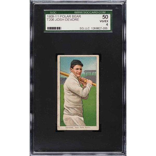 1909-11 T206 #128 Josh Devore (SGC 4)