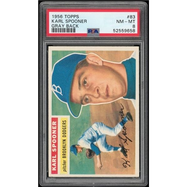 1956 Topps #83 Karl Spooner (PSA 8)