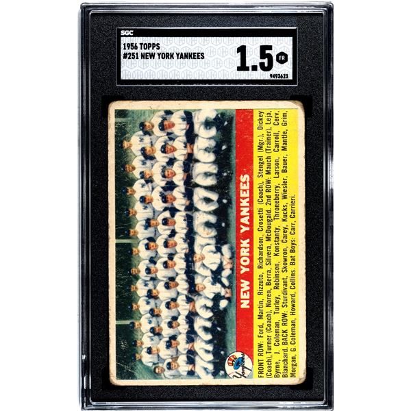 1956 Topps #251 New York Yankees (SGC 1.5)