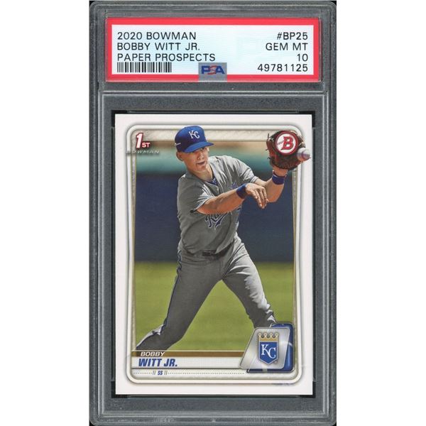 2020 Bobby Witt Jr Bowman 1st - Paper Prospects - PSA 10 GEM MT