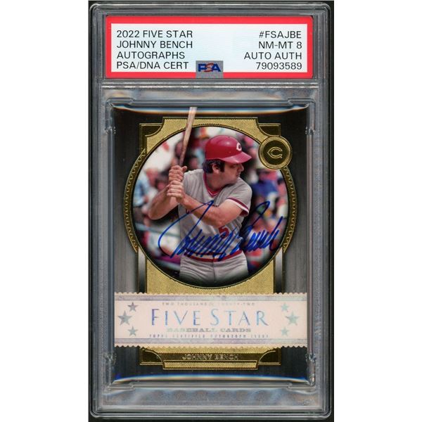 2022 Johnny Bench - Five Star Autographs - PSA 8 NM-MT