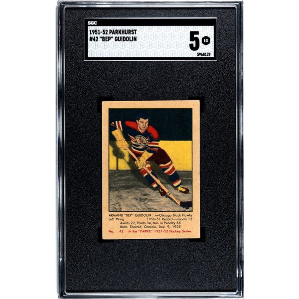 1951-52 Parkhurst #42 Bep Guidolin RC (SGC 5)