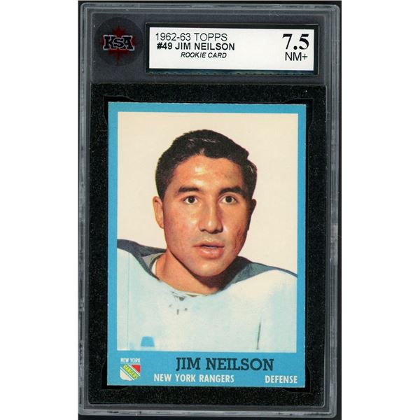 1962-63 Topps #49 Jim Nielson RC (KSA 7.5)
