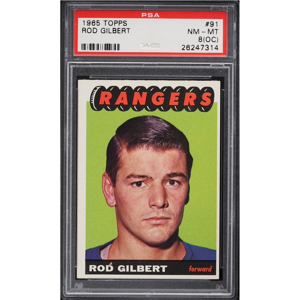 1965-66 Topps #91 Rod Gilbert (PSA 8)