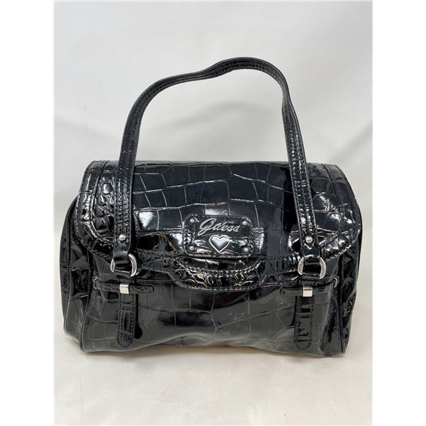 Gently Used Guess Purse Black Patent Leather
