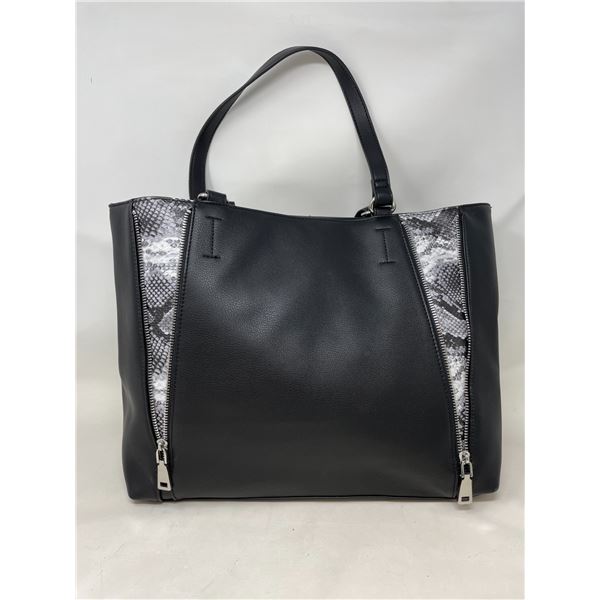Gently used International concepts Black Purse with Snake Pattern