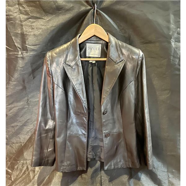 Like New Danier Leather Black Jacket Small
