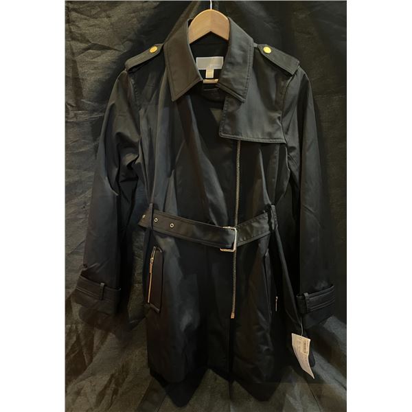 New Michael Kors Black Rain Jacket LG