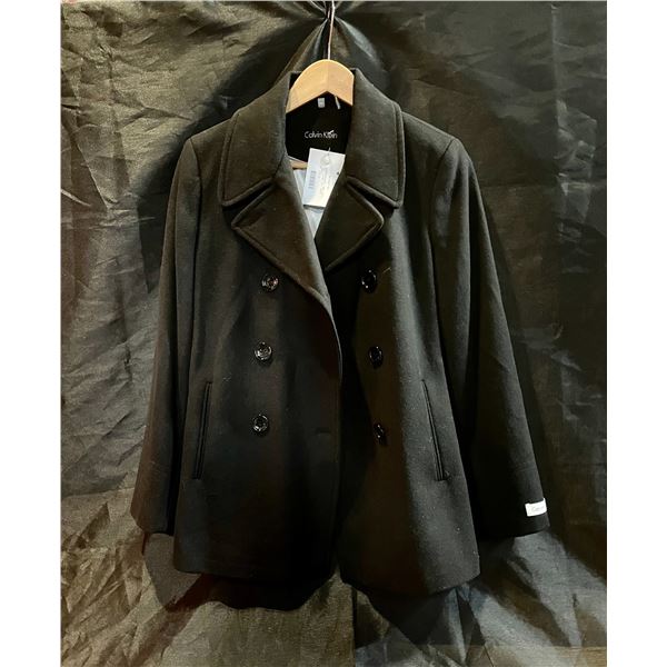 New Calvin Klein Black Wool Jacket Size 10P