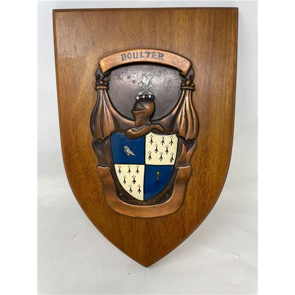 Boulter Family Crest on Plaque