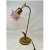 Image 1 : Antique Lamp with Pink Flower Shade