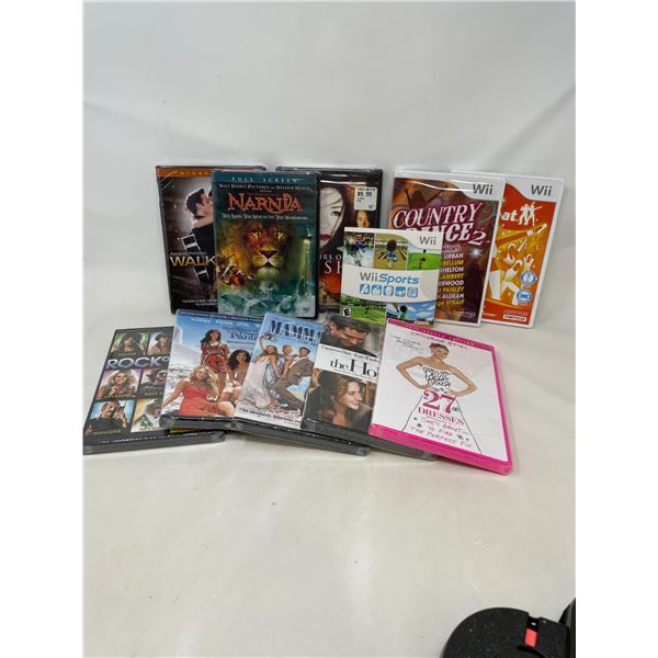 DVD's x 8 & Wii Games x 3