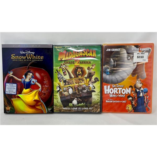 Snow White Blue Ray, Madagascar 2 & Horton Hears a Who DVD