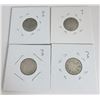 Image 1 : 4 Canadian Silver Dimes Dates Unknown