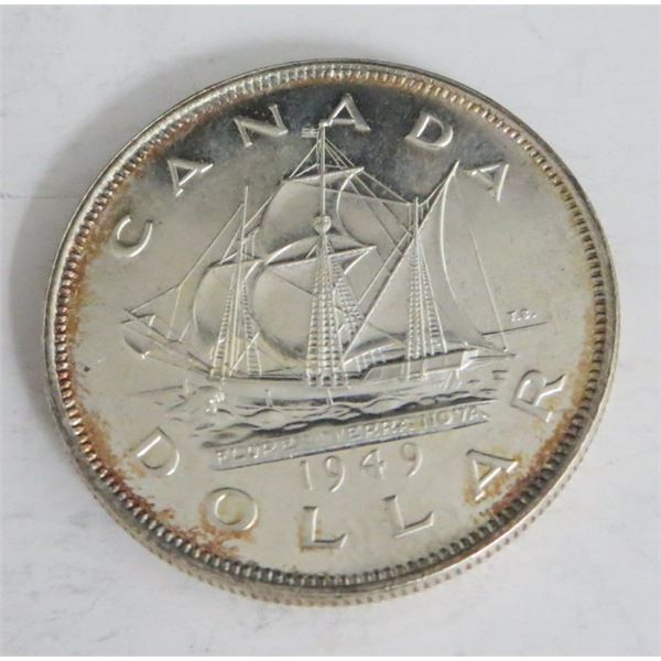 1949 Canadian Silver $1 Dollar Coin
