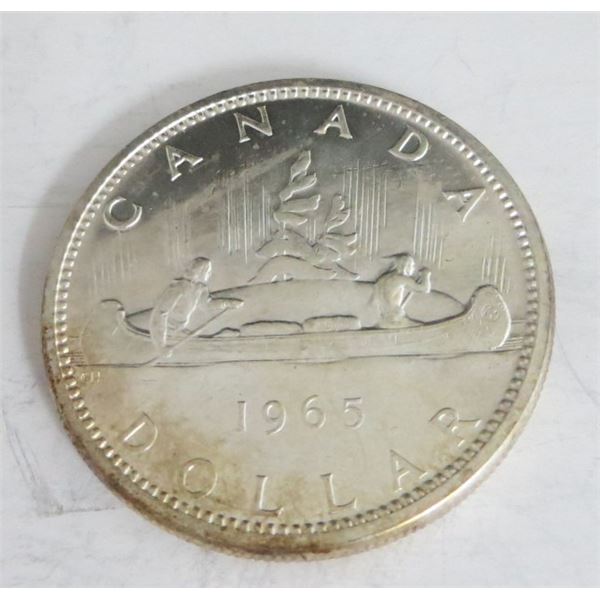 1965 Canadian Silver $1 Dollar Coin