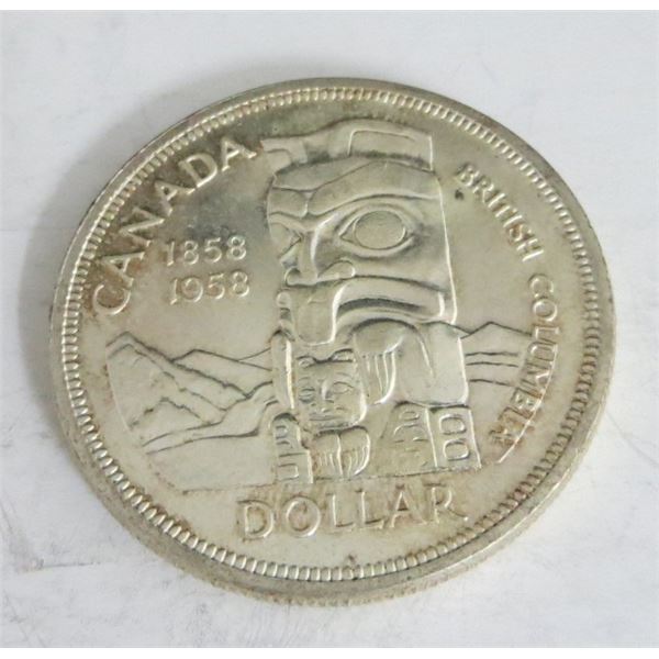 1958 Canadian Silver $1 Dollar Coin