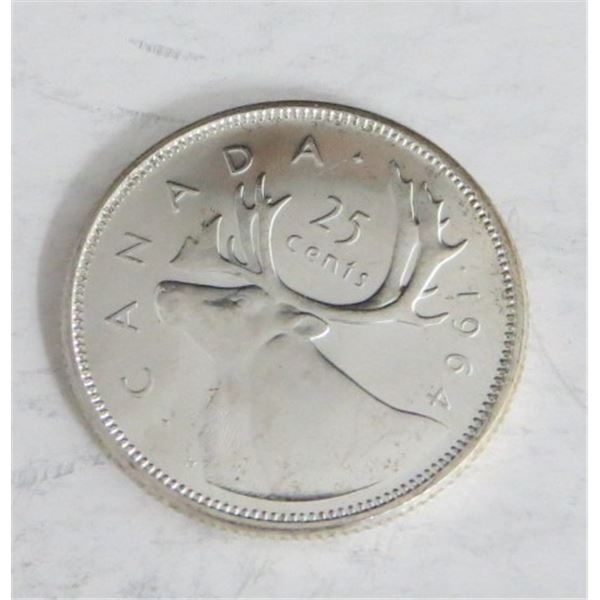 1964 Canadian Silver Quarter