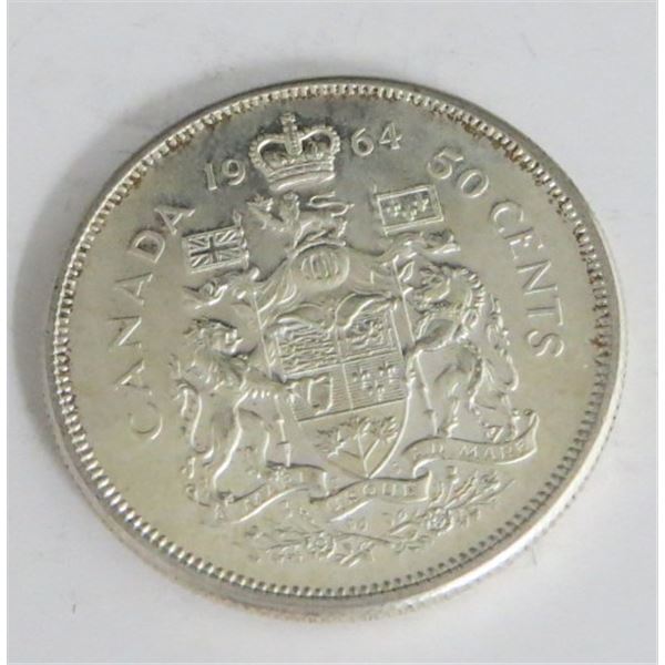 1964 Canadian Silver 50 Cent Coin