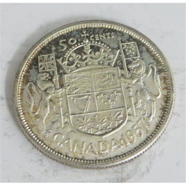1957 Canadian Silver 50 Cent Coin